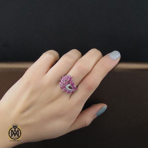 5 انگشتر یاقوت سرخ طرح دایانا زنانه - کد 2287 - تصویر 5