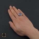 انگشتر عقیق کبود یمن مردانه دست ساز طرح صفوی - کد 10655 - تصویر 5