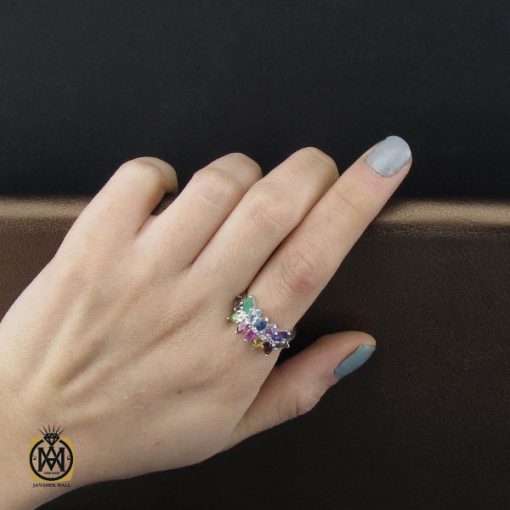 انگشتر آمتیست،تانزانایت یاقوت، توپاز، زمرد، کوارتز، گارنت، سیترین تورمالین و زبرجد طرح رونیکا زنانه - کد 2289 - تصویر 5
