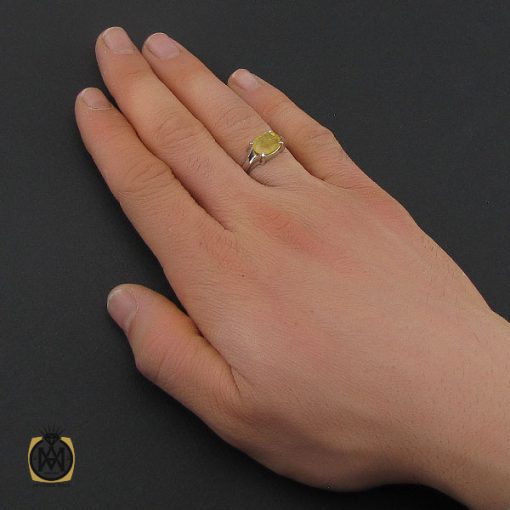 انگشتر یاقوت زرد اسپرت دست ساز - کد 10644 - تصویر 5