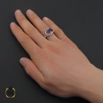 5 انگشتر آمتیست مردانه دست ساز طرح صفوی - کد 10649 - تصویر 5
