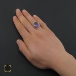 5 انگشتر آمتیست خوش رنگ مردانه دست ساز - کد 10650 - تصویر 5
