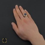 5 انگشتر یاقوت کبود مرغوب مردانه دست ساز  - کد 10652 - تصویر 5