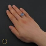 انگشتر عقیق کبود یمن مردانه دست ساز طرح صفوی - کد 10664 - تصویر 5