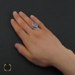 5 انگشتر عقیق کبود یمن مردانه دست ساز - کد 10665 - تصویر 5