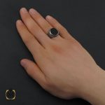 5 انگشتر عقیق مشکی مردانه - کد 10667 - تصویر 5