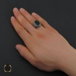 5 انگشتر عقیق مشکی مردانه - کد 10670 - تصویر 5