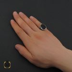 5 انگشتر عقیق مشکی مردانه - کد 10676 - تصویر 5