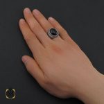 5 انگشتر عقیق مشکی مردانه - کد 10679 - تصویر 5