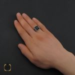 5 انگشتر عقیق مشکی مردانه - کد 10680 - تصویر 5