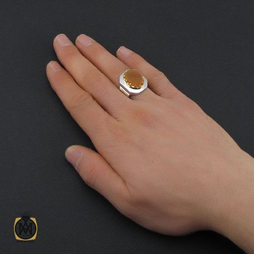 انگشتر عقیق یمن با حکاکی ورفعناه مکانا علیا مردانه – کد 10515 - تصویر 5