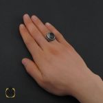 5 انگشتر عقیق شجر دور نگین دار آب رادیوم مردانه - کد 10682 - تصویر 5