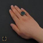 5 انگشتر عقیق سبز مردانه - کد 10685 - تصویر 5