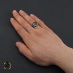 5 انگشتر عقیق مشکی مردانه - کد 10688 - تصویر 5