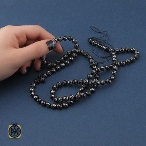 تسبیح 101 دانه یسر حجاز نقره کوب و فاخر - کد 4337 - تصویر 5