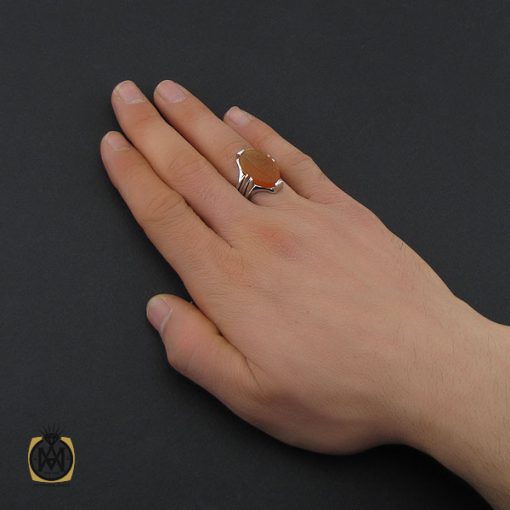 انگشتر عقیق یمن با حکاکی هو العلی مردانه – کد 10519 - تصویر 5