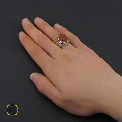 انگشتر عقیق یمن با حکاکی سبحان حی القيوم مردانه – کد 10521 - تصویر 5