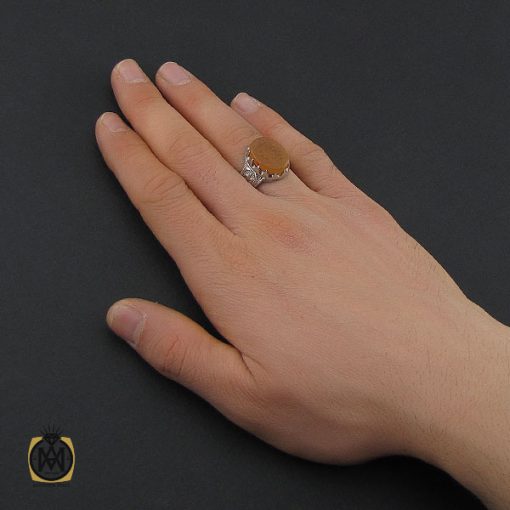 انگشتر عقیق یمن با حکاکی یا ثارالله مردانه – کد 10522 - تصویر 5