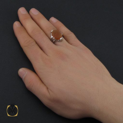 انگشتر عقیق یمن با حکاکی هو العلی الاعلی مردانه – کد 10529 - تصویر 5