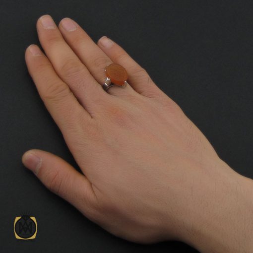 انگشتر عقیق یمن با حکاکی السلام علی ائمة النجاء مردانه – کد 10530 - تصویر 5