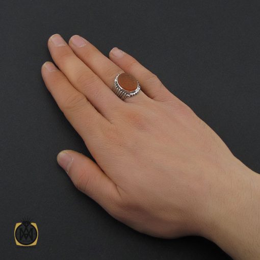 انگشتر عقیق یمن با حکاکی شرف الشمس و عباس ابو الغیره مردانه – کد 10533 - تصویر 5