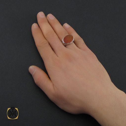 5 انگشتر عقیق یمن با حکاکی یا اباالقاسم یا رسول الله مردانه – کد 10538 - تصویر 5