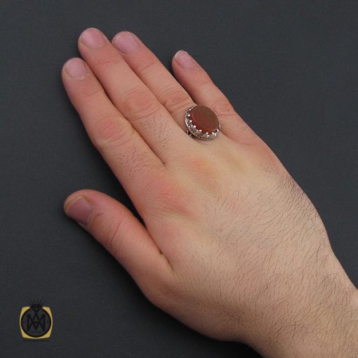 5 انگشتر عقیق یمن با حکاکی ماشاالله لا قوه الا بالله ان ترن انا اقل منک مالا و ولدا مردانه – کد 10546 - تصویر 5