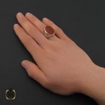 5 انگشتر عقیق یمن با حکاکی ماشاالله لا قوه الا بالله ان ترن انا اقل منک مالا و ولدا مردانه – کد 10559 - تصویر 5