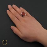 5 انگشتر عقیق یمن با حکاکی ماشاالله لا قوه الا بالله ان ترن انا اقل منک مالا و ولدا مردانه – کد 10562 - تصویر 5