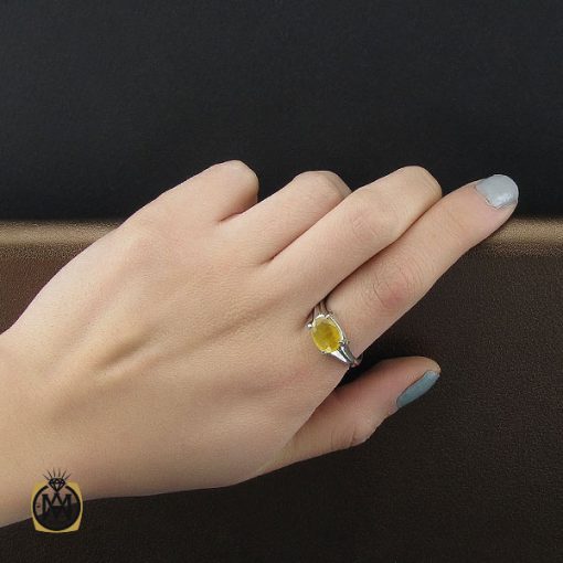 انگشتر یاقوت زرد اسپرت دست ساز - کد 10644 - تصویر 6