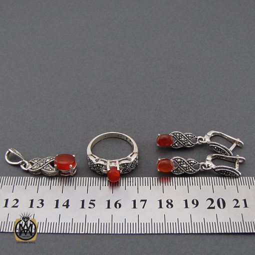 سرویس عقیق یمن و مارکازیت طرح آنیل زنانه -کد 7205 - تصویر 7