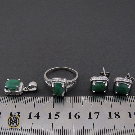 سرویس زمرد زنانه خوش رنگ و معدنی طرح آیما - کد 7196 - تصویر 7