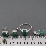 سرویس زمرد معدنی زنانه طرح باران- کد 7197 - تصویر 7