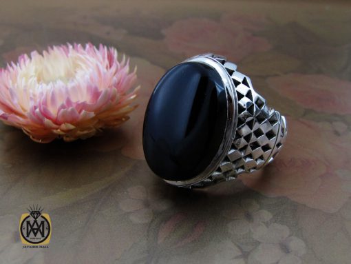 انگشتر عقیق جزع یمن مردانه هنر دست استاد صانعی - کد 10750 - تصویر 6