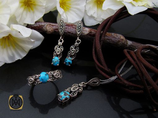 سرویس فیروزه نیشابور و مارکازیت طرح نازنین زنانه -کد 7211 - تصویر 8