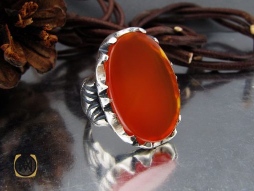 انگشتر عقیق خوش رنگ و درشت مردانه – کد 10766 - تصویر 6