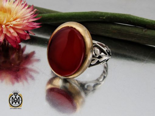 انگشتر عقیق قرمز مردانه – کد 10770 - تصویر 6