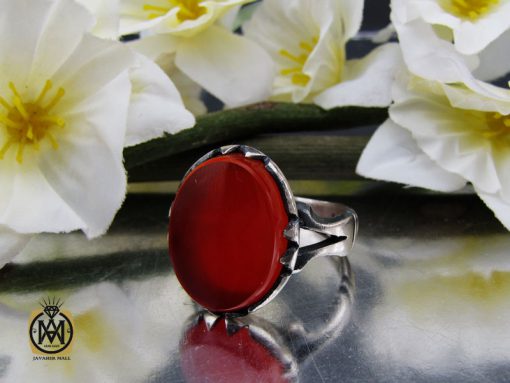 انگشتر عقیق قرمز مردانه – کد 10773 - تصویر 6