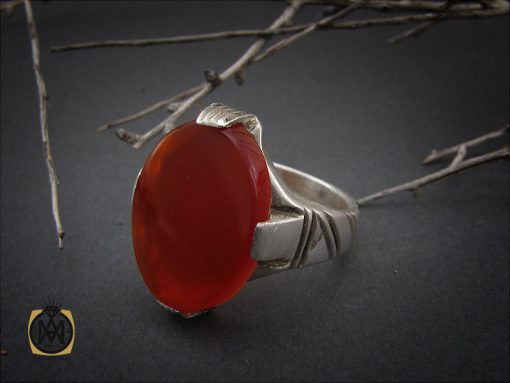 انگشتر عقیق قرمز چهارچنگ مردانه – کد 10778 - تصویر 6