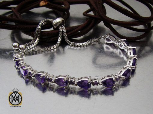 00 دستبند آمتیست طرح ژالین زنانه - کد 1096 - تصویر 5