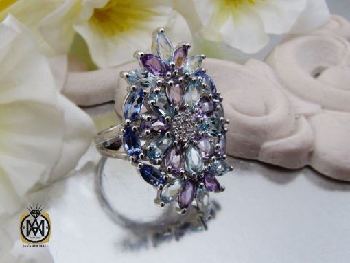 انگشتر توپاز، آمتیست و تانزانایت طرح هستی زنانه – کد 2293 - تصویر 6