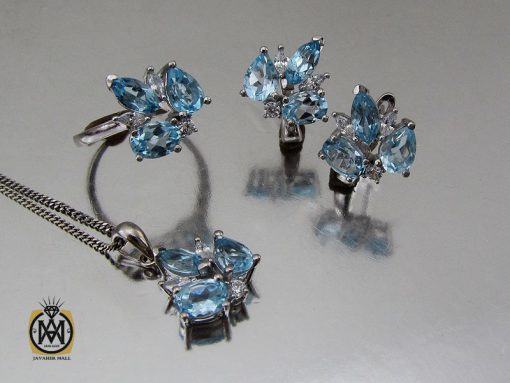 سرویس توپاز آبی طرح بهارین زنانه -کد 7230 - تصویر 8