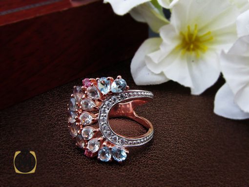 انگشتر توپاز تورمالین زنانه