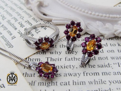 سرویس تورمالین و سیترین طرح پیچک زنانه - کد 7233 - تصویر 9