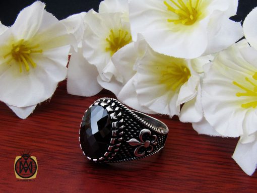 انگشتر عقیق سیاه مردانه