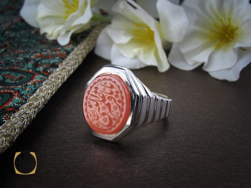 انگشتر عقیق یمن با حکاکی یا باقر علم النبی مردانه - کد 10699 - تصویر 6