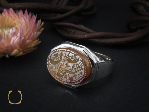 انگشتر عقیق یمن با حکاکی سبحان الله مردانه - کد 10705 - تصویر 6
