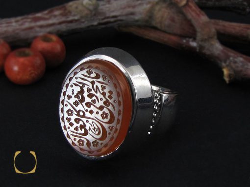 انگشتر عقیق یمن با حکاکی يا الله المحمود في كل فعاله مردانه - کد 10707 - تصویر 6