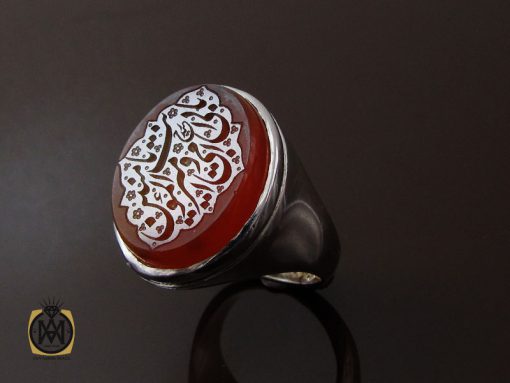 انگشتر عقیق یمن با حکاکی بابی انت و امی یا امیرالمومنین مردانه - کد 10709 - تصویر 6