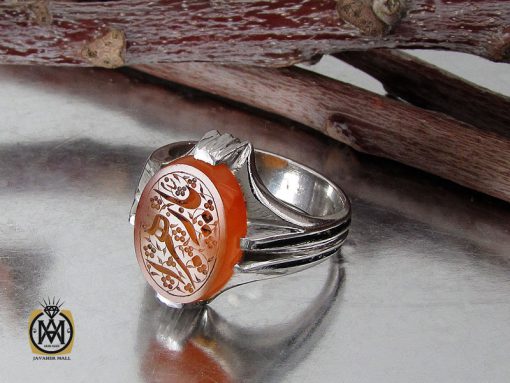 انگشتر عقیق یمن با حکاکی یا زهرا مردانه - کد 10722 - تصویر 6